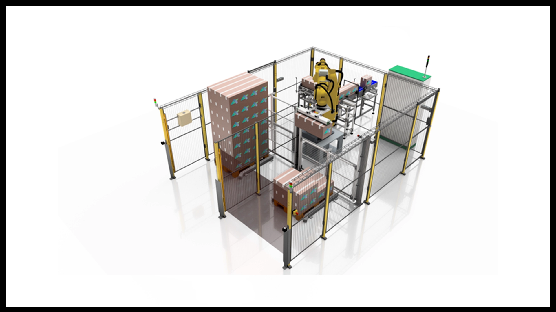  ROBOTIC PALLETIZING ON 2 PALLET POSITIONS 