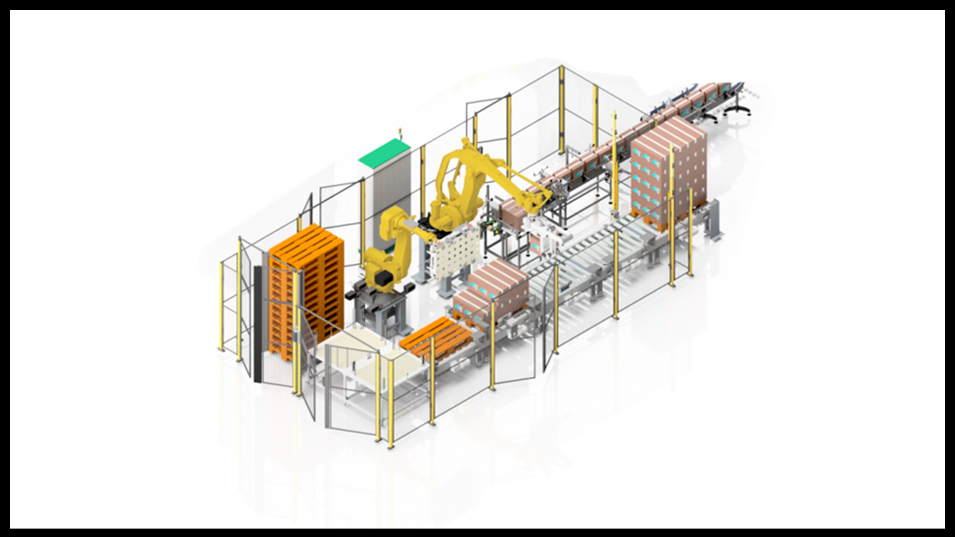  ROBOTIC PALLETIZING ON PALLET CONVEYOR